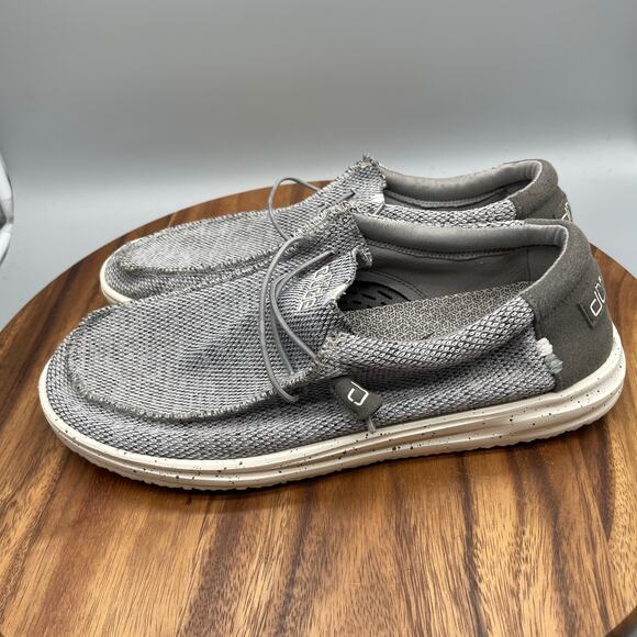 Hey Dude Wally Shoes Mens Size 14 Free Light Grey Slip On Loafers Comfort - Picture 3 of 8